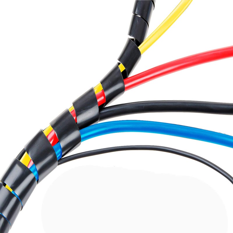 XHF 65FT XHF 4mm(Wrapping Range:1.5mm-10mm) Spiral Cable Wrap Cord for Computer Electrical Wire Organizer Sleeve Hose RoHS Black - Image 1